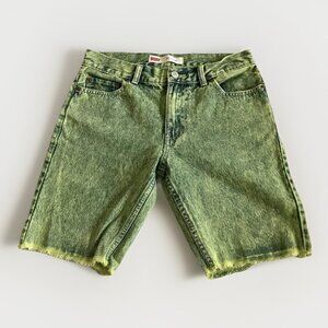 Levis Shorts Kids Size 16 Green Yellow Regular‎ 511 Slim Cut Off Denim Dyed